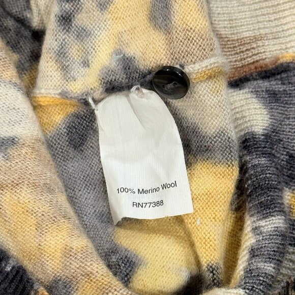 J. Crew Merino Wool Yellow & Camel Floral Lightweight Cardigan Sweater Womens XS - Picture 7 of 9